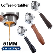 Delonghi 51mm Coffee Bottomless Portafilter with Filter Basket for Delonghi Dedica EC680 EC685 EC850