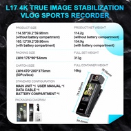 Ekleva 4K HD siêu nét Túi Camera hành động L17/L18 180 ° Xoay Vlog Wifi 1.69 HD Màn Hình Cảm Ứng Ip6