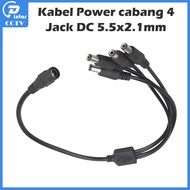 4 Way Power Splitter Adapter CCTV Cable DC 5.5x2.1mm 12V 1 to 4 Male 40cm For CCTV Camera LED Strip