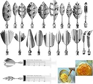 22Pcs Stainless Steel Gelatin Jelly Art Tools 3D, Flowers Leaves Moldes Para Gelatinas, Pudding-Nozz