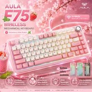AULA F75 75% Layout Mechanical Keyboard 3 Mode Bluetooth 2.4G Wired Gasket Structure Hot Swappable R