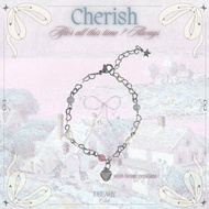 Cherish | Bracelet pink opal & blue agate Stone