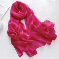 Rose Red Silk Scarf Mulberry Silk Scarf Black Turban Shawl Gift Many Colors