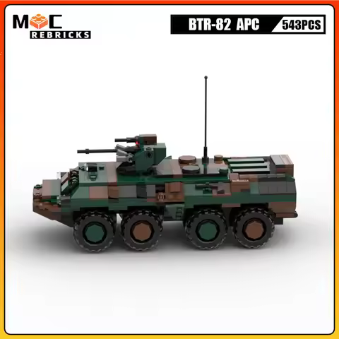WW2 Military Weapons Russia BTR-80 Armored Carrier Vehicle MOC Building Blocks Assembly Model DIY Br