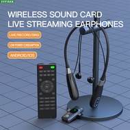 หูฟังบลูทูธหูฟังถ่ายทอดสดแบบไร้สายหูฟังสตรีมมิ่งแบบสดการ์ดเสียงชุดหูฟังเครื่องคอแบบ All-In-One K หูฟ