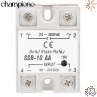 CHAMPIONO Solid State Relay, AC-AC SSR-10 AA Solid State Relay AC-AC, Relay Switch Output 24-480V AC