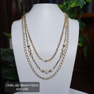 Fashionable 3-layer necklace (vintage Japanese jewelry, 2hand)