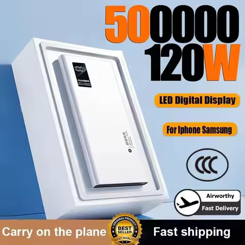2026 New 120W Power Bank 500000mAh Super Fast Charging Large Capacity Battery Charging Powerbank For