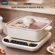 OIDIRE Hot Pot Electric Pot Electric Wok Mandarin Duck Pot 6L Household Dortory Electric Cooking Pot