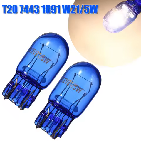 1/2/4Pcs Car Halogen Sight Lamp T20 7443 1891 W21/5W Super White T20 Natural Blue Glass W3x16q Car S