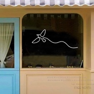 "> ins Simple Waistline Asuka Glass Sticker Decoration Window Glass Door Window Reminder Anti-Collis