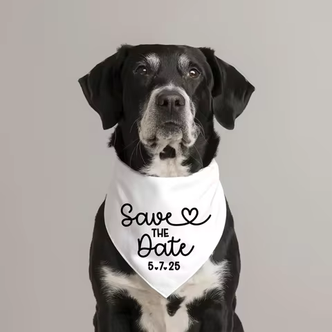 Save The Date Dog Bandana Custom Personalized Engagement Photo My Humans Are Getting Married Pet Acc