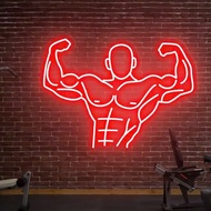 Super beautiful GYM MEN-shaped LED NEON LIGHT to decorate the gym, living room, bedroom,...