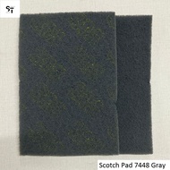 3m 7448 Scotch Pad Sandpaper Non Woven Sponge 6x9 Inch Gray (Yellow Writing)