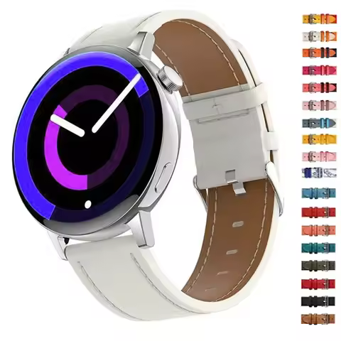 20mm 22mm Leather Band for Samsung Galaxy Watch 4 Classic/5 Pro Active 2/3/46mm Bracelet Huawei GT/2