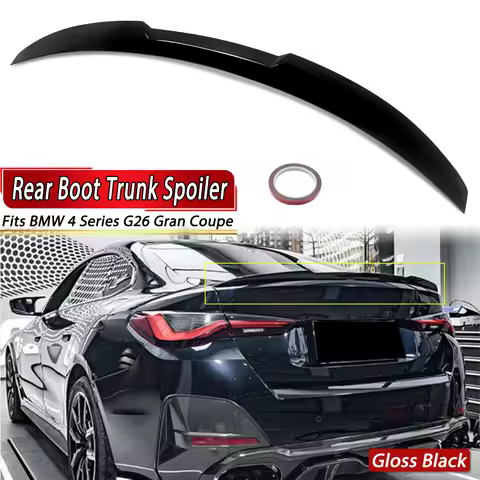 Carbon Fiber Look Rear Lip Spoiler Compatible with 2021-2024 BMW G26 430i 440i i4 4door M4 Style Rea