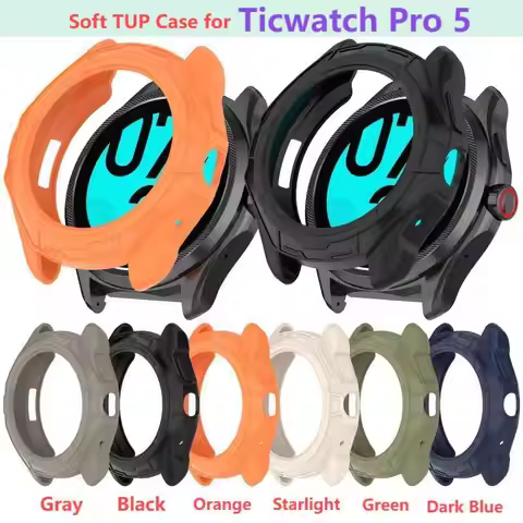 Soft TPU Case for Ticwatch Pro 5 Protective Shell Frame Bumper for Ticwatch Pro 5 Smart Watch Protec
