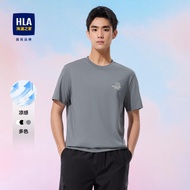 Fashionable Casual round Neck Short Sleeve T-Shirt HLA Skin-friendly Breathable Mens Top Summer Cool