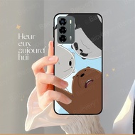 Phone Case For ZTE Blade V40 / Blade V40 Vita We Bear Bears Casing Cute Shockproof Matte Liquid Sili