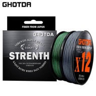 Ghotda X12/9 Japan Original Fiber Fishing Line 100m 0.128mm-0.47mm 13.2LB-132LB PE Braided Super Str