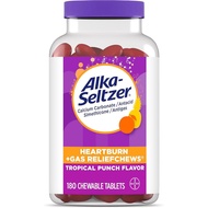 Alka-Seltzer Heartburn + Gas ReliefChews, Antacid + Antigas Chews for Fast Heartburn Relief, Gas, an