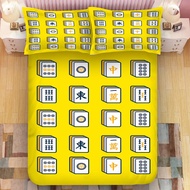 mahjong Fitted Bedsheet pillowcase 3D printed Bed set Single/Super single/queen/king beddings korean cotton
