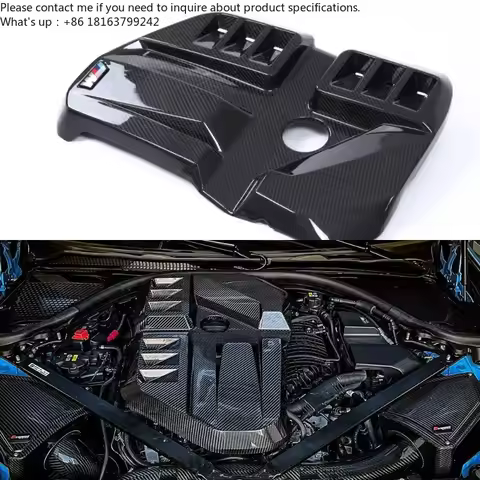 For BMW M2 M3 M4 G87 G80 G82 Genuine Dry Carbon Fiber Engine Cover Replacement Part Engine Bay Trim 