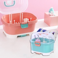 Baby Bottle &amp; Accessories Organizer Durable Anti-Dust Cover Drying Rack Storage Box