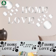 Acrylic Mirror Wall Sticker Set Self-Adhesive Home Love Mirror Decals DIY Removable Round Mirror Wall Stickers  SHOPSBC8545