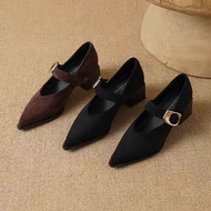 retro Mary Jane shoes women's pointed shoes