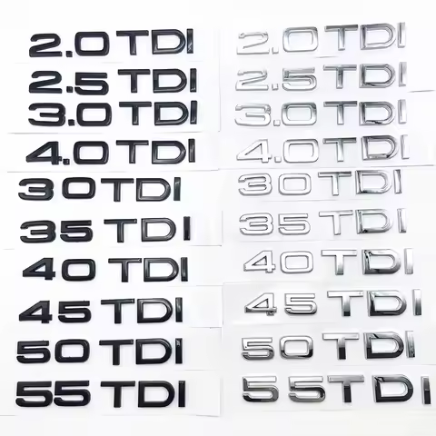3D ABS Car Rear Trunk Sticker 2.0 2.5 2.7 3.0 4.0 TDI 30 35 40 45 50 55 TDI Emblem For Audi A1 A3 A4