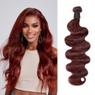 Reddish Brown Body Wave 1Pc 100% Remy Human Hair Bundle 1 Bundle 33B Color