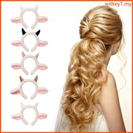 WIT Plush Sheep Ear Headband Cartoon Horns Hairhoop Kids Cosplay Costume Headwear