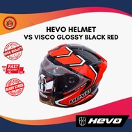 Helmet Hevo VS Visco Glossy Black Red (Ready Stock) Helmet Open Face