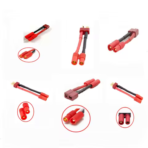 1 pcs HXT 3.5mm Bullet to Deans T Plug Male Female Connector Converter with 14awg 50mm Silicone Char