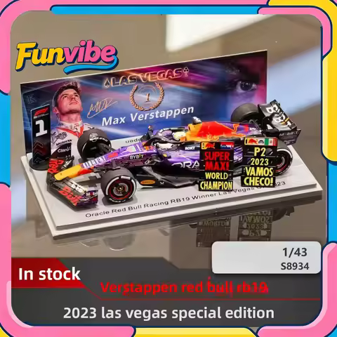 SPARK 1/43 Red Bul RB19 Max Verstappen 2023 Las Vegas GP Winner Special Livery F1 Car Model Simulati