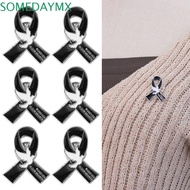 SOMEDAYMX Funeral Ribbon Badge Brooch, Melanoma Cancer Skin Cancer Black Ribbon Pin, Sweet Awareness