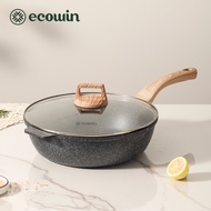 Ecowin Cookware Black Series Nonstick Wok Pan Kuali Deep Frying Pan Pfoa-Free Periuk Tidak Melekat