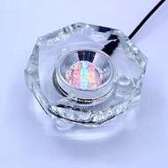 水晶LED發光底座七彩燈座 水晶玻璃斗魚杯水母工藝品插電白光底座