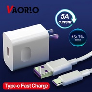 VAORLO Original 40W Super Charge 5A ข้อมูลสายชาร์จเร็วประเภท C สายเคเบิลสำหรับ Xiaomi 8เรดหมี่หัวเว่ย P40/Mate 30 Mate 10/Mate 10Pro โทรศัพท์มือถือที่ชาร์จแบตเตอรี่โทรศัพท์