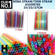 Boba Straw Individual Wrapped 21/23/27 CM [100 pcs]/Milktea Straw /Juice Straw/ Pearl Straw/ Zagu