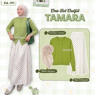 Upstyleoutfit - Trendy Teenage Polka Dot Outfit SET ( Tamara Cardigan + Skirt + Bella Square) 3IN1 C