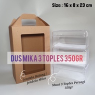 Carrying Box 16x8x23cm fits 3 Square Jars 350gr with Holes - Dry Cake Box, Prayer Rug Hampers Box