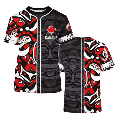 2025 Fashion New Canada T-shirt Men's Clothing Harajuku Street Fashion T Shirts 3D Print Maple Leaf 