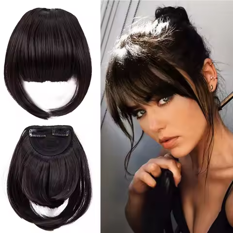 Leeons 81 Color Clip In Hair Bangs Hairpiece Synthetic Fake Bangs Hair Piece Clip In Hair Extensions