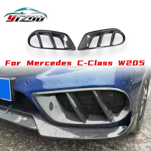 Carbon Fiber Car Front Bumper Air Vent Outlet Cover Grill Trim for Mercedes Benz C63 AMG C250 C300 S