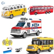 RC Bus 4 Channel Electric Remote Control Bus Car Toy RC Ambulance With LED Light Music School Bus Mo