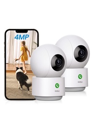 AOSU 4MP Security Camera Indoor - 2.5K Baby Monitor Pet Camera 360° for Home Security, WiFi Camera w