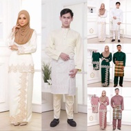 BAJU KURUNG MODEN CREAM WHITE  EMERALD GREEN DUSTY PINK KURUNG KEDAH LACE BAJU RAYA SET SEDONDON BAJU MELAYU RVC MALIKA