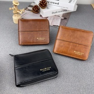 2024 New Men's Business Wallet Classic Spliced Zipper Multi Card Short Wallet Large Capacity Card Bag Zero Wallet